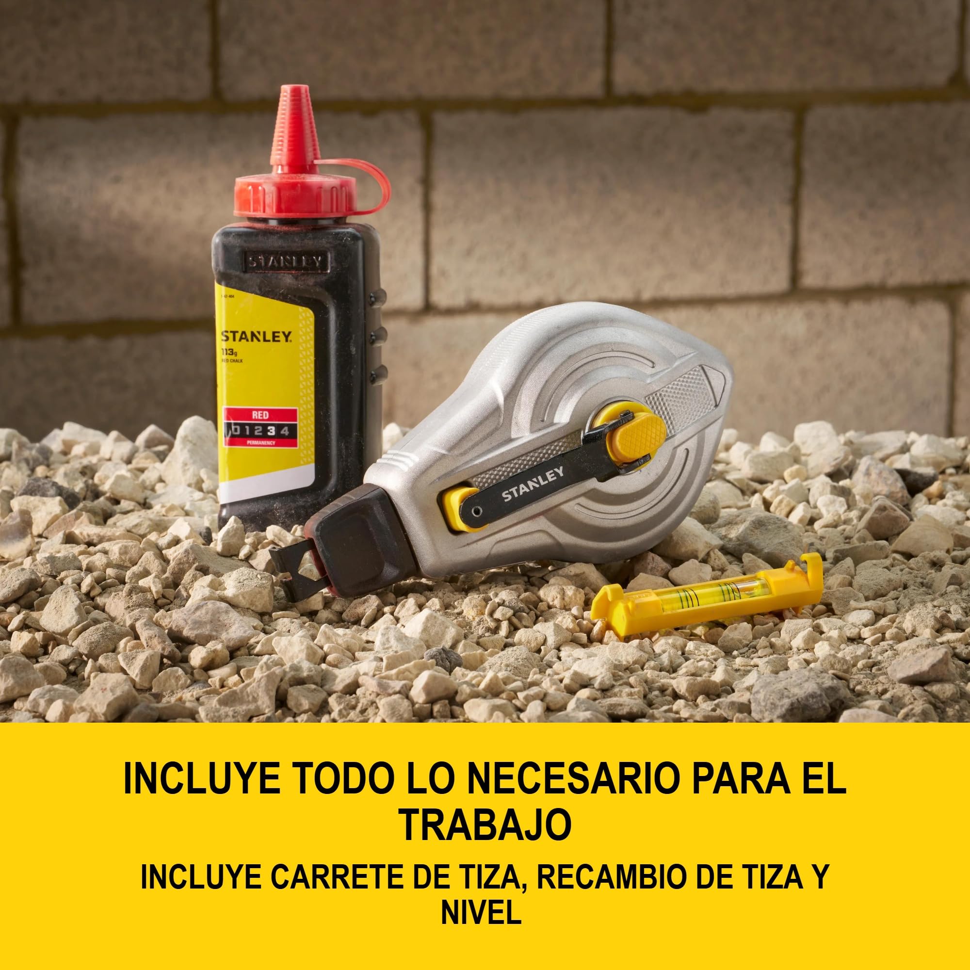 STANLEY FATMAX 30m Aluminium Red Chalk Reel Kit and Line Level, STHT47612-0