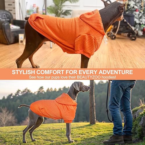 Vista 67 de BEAUTYZOO Suéter con capucha para perros pequeños y medianos con bolsillos, ropa para perros pequeños y medianos, abrigos de algodón laminado