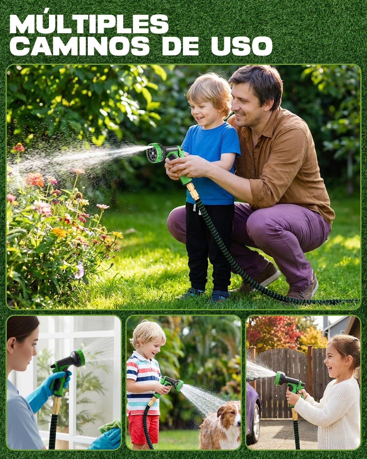 Tuyau d’Arrosage Extensible 30m, Tuyau Flexible Haute Pression avec Pistolet 10 Jets, Raccords Universels 1/2" et 3/4", Anti-Fuite, Léger et Résistant pour Jardin, Voiture et Nettoyage Extérieur