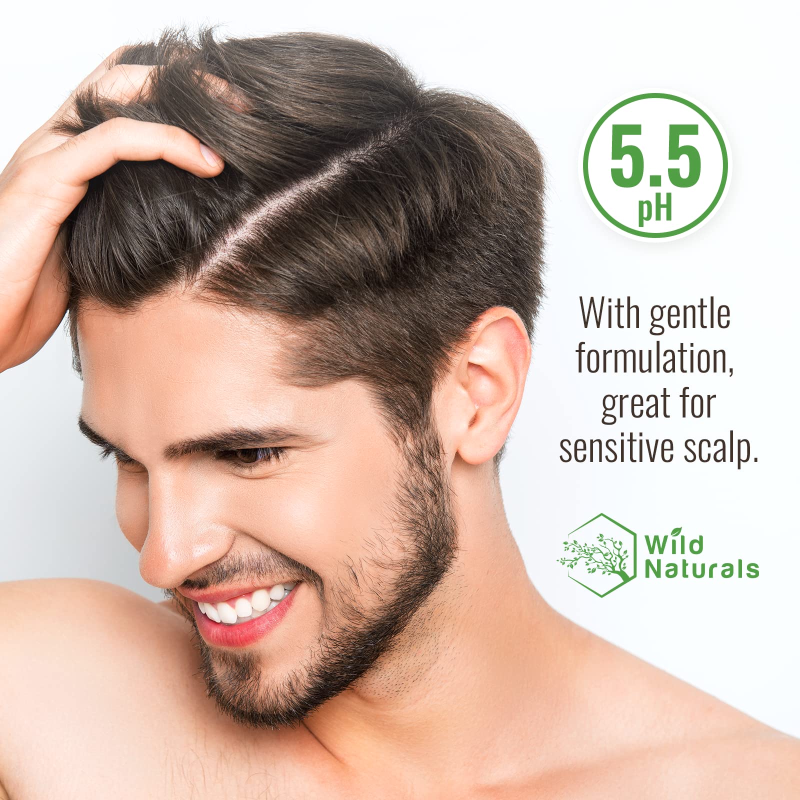 Wild Naturals Shampooing et après-shampoing à l'huile d'arbre à thé, traitement pour cuir chevelu sec, soulage les démangeaisons, formule anti-pelliculaire et épaississante pour hommes et femmes, tous