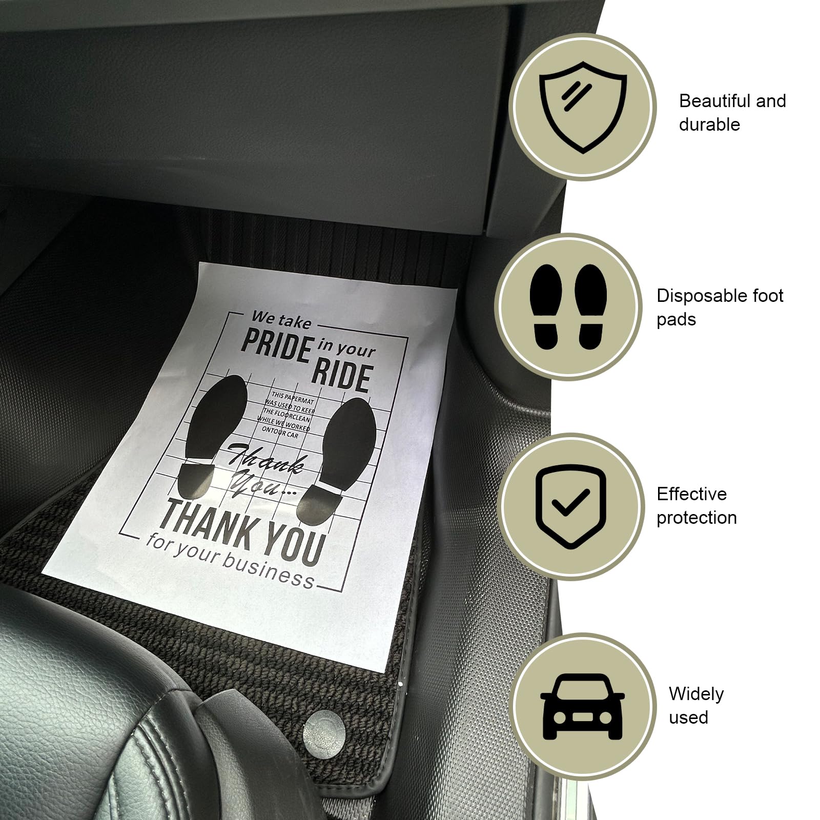 30 PCS Car Paper Floor Mats Disposable Kraft Paper Floor Pads Cover 20 x 16 Foot Pad Protective — view 3