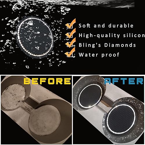 Miniatura 8 de Meroqeel - Posavasos para automóvil, portavasos rojos Meroqeel para hombres y mujeres, accesorios de decoración de goma para Carro, paquete de 4