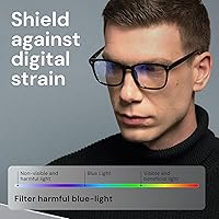 Vista 5 de Gaoye Blue Light Glasses for Men - Blocking Square Eyeglasses, Anti UV Ray Computer Gaming Glasses Blue Blockers for Women