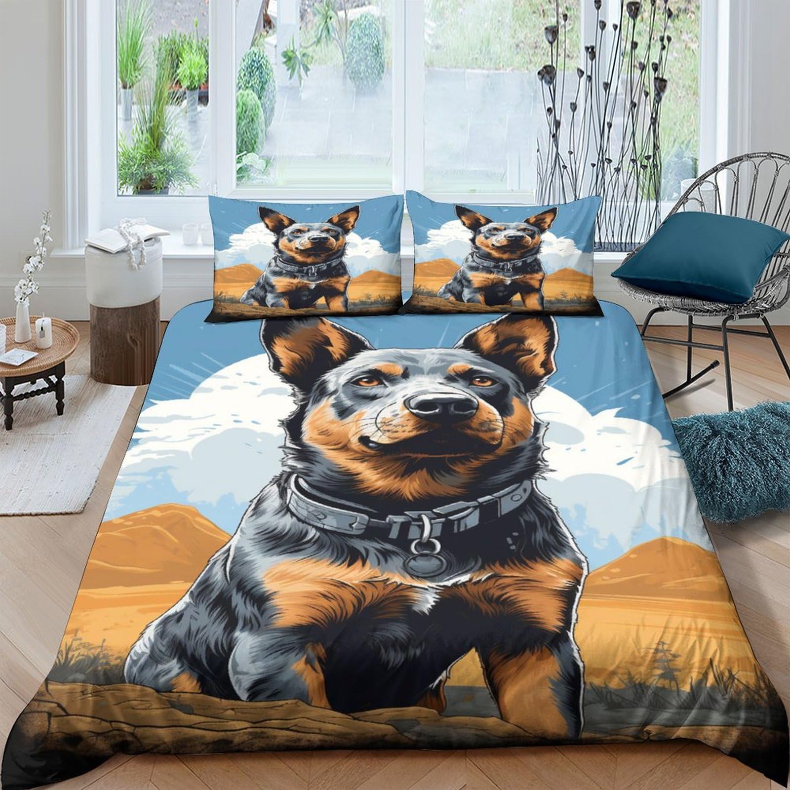 Parure de lit bouvier australien 220x240 pour cocooning et décoration de chambre moderne