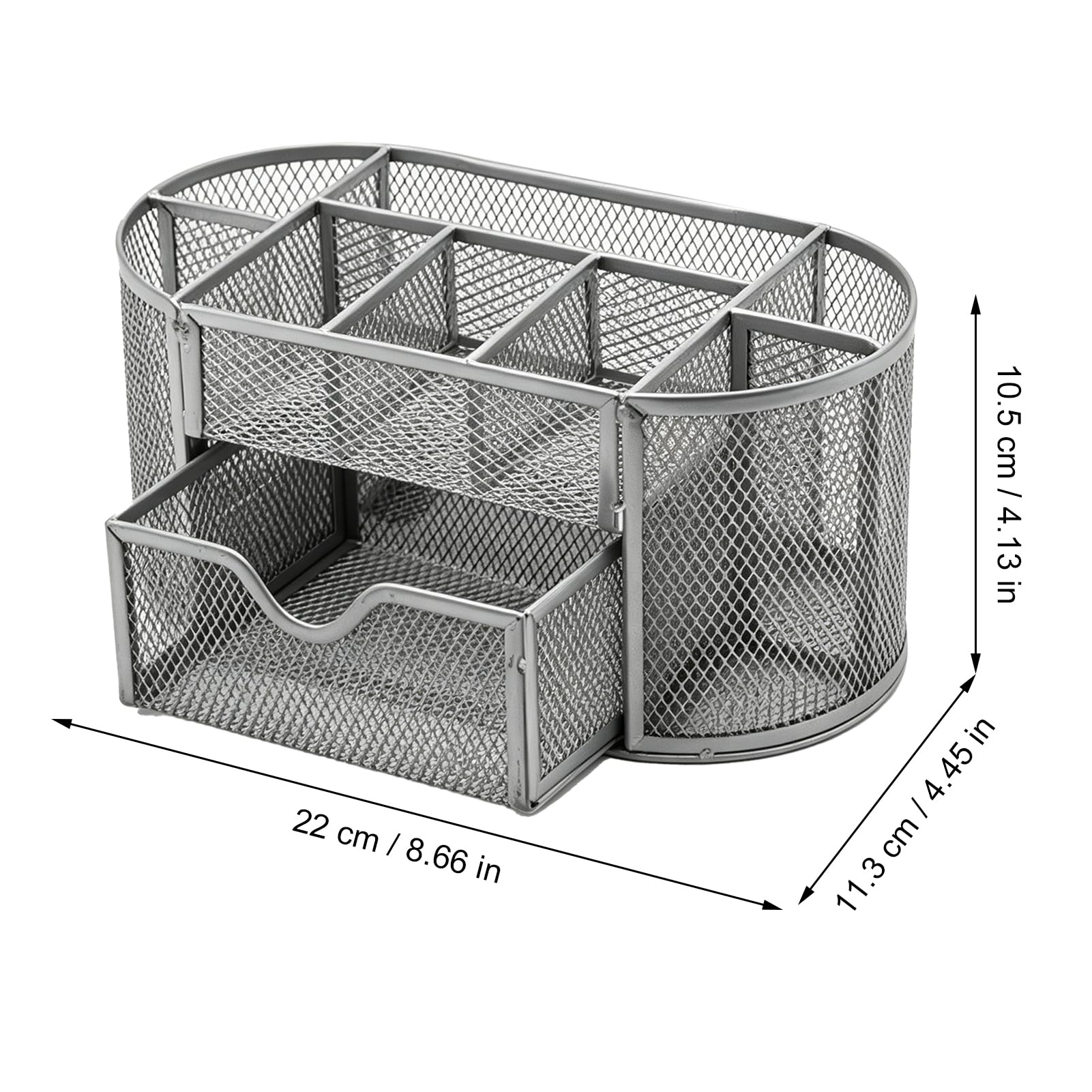 Cocoarm Organizer da Scrivania in Metallo 9 Scomparti, Cassetto