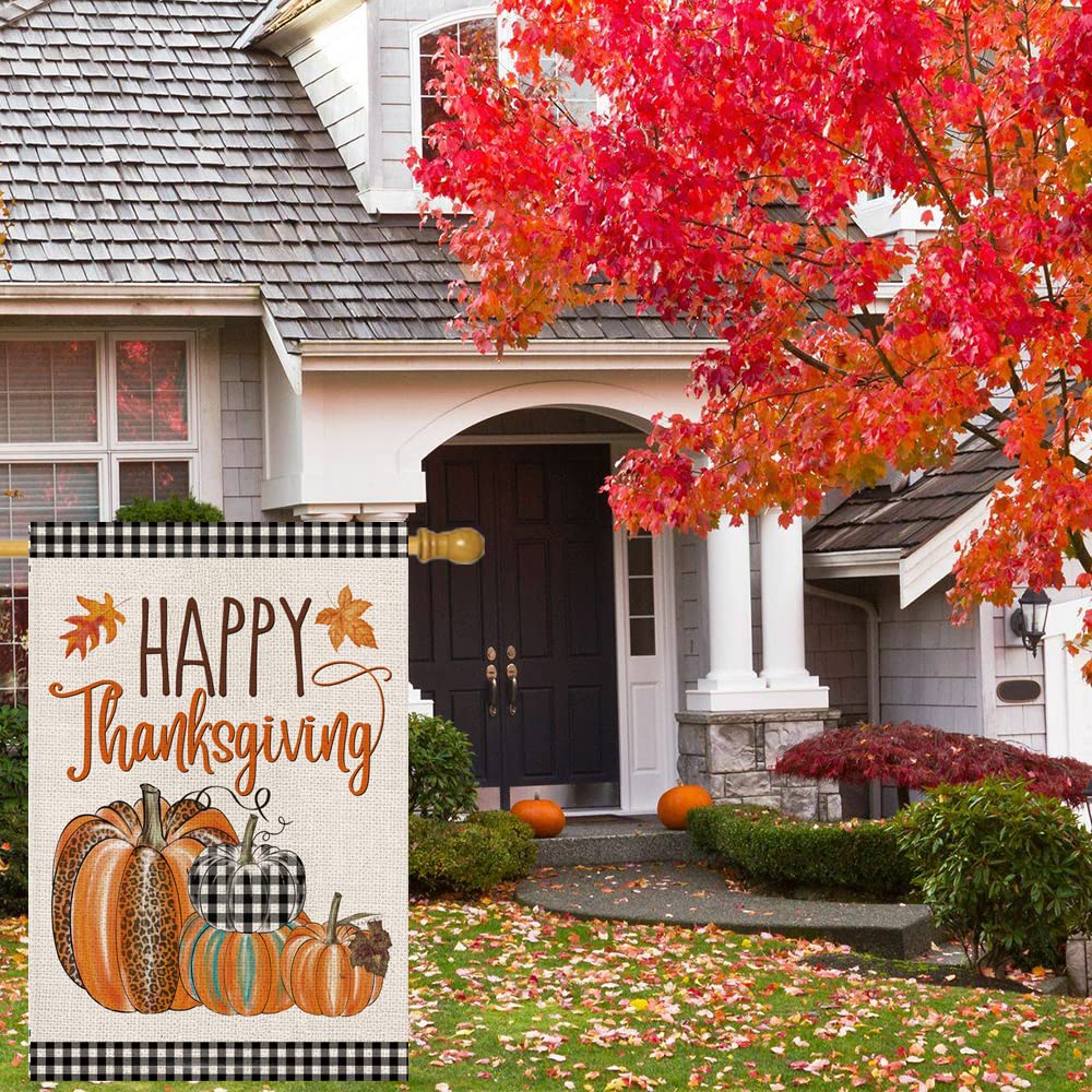 EKOREST Thanksgiving Gartenflagge | 30,5 X 45,7 Cm, Doppelseitig | Herbst-Deko Für Terrasse & Veranda