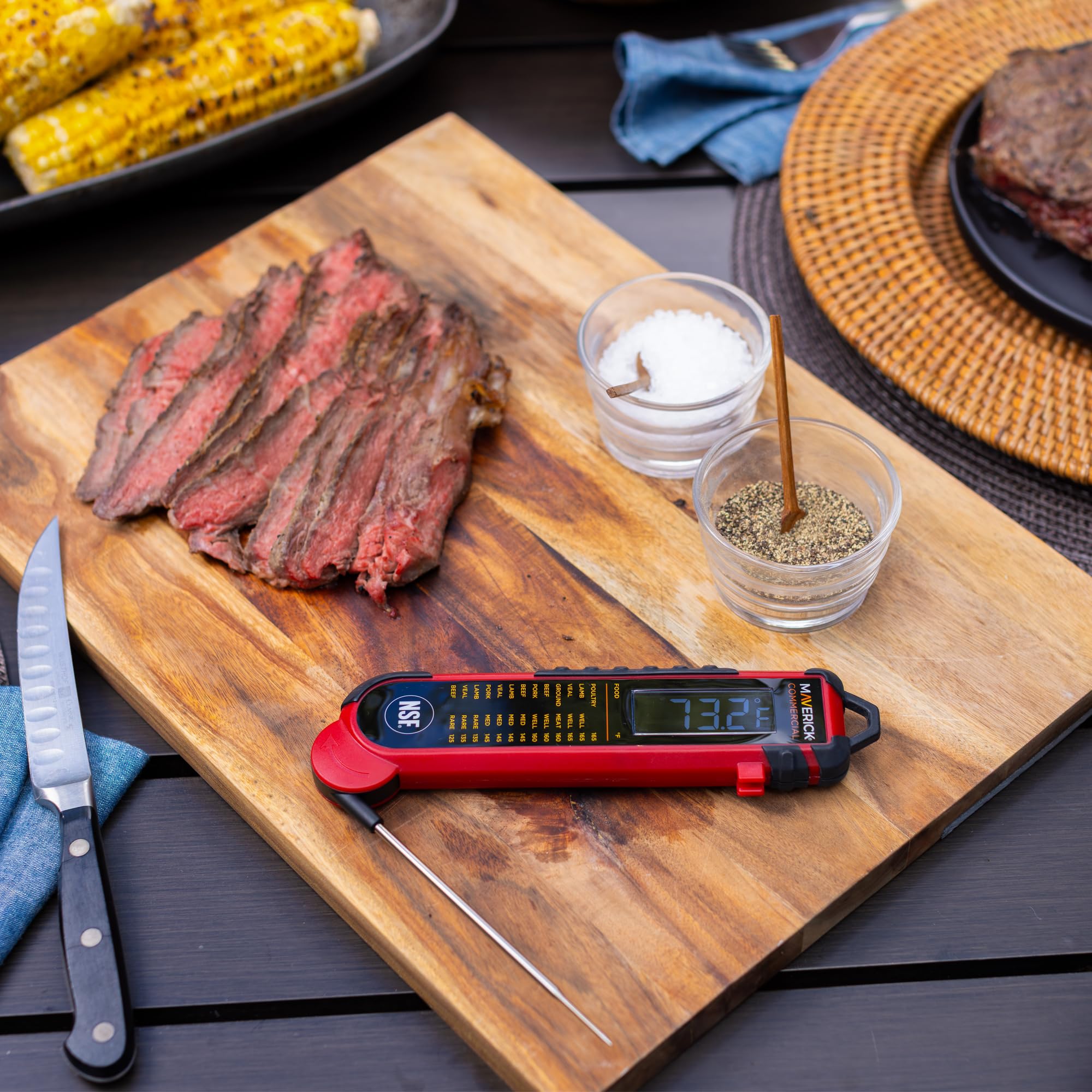 Maverick PT-100 Pro-Temp Commercial Smoker BBQ Probe Meat Termometro per carne, 15 cm, rosso