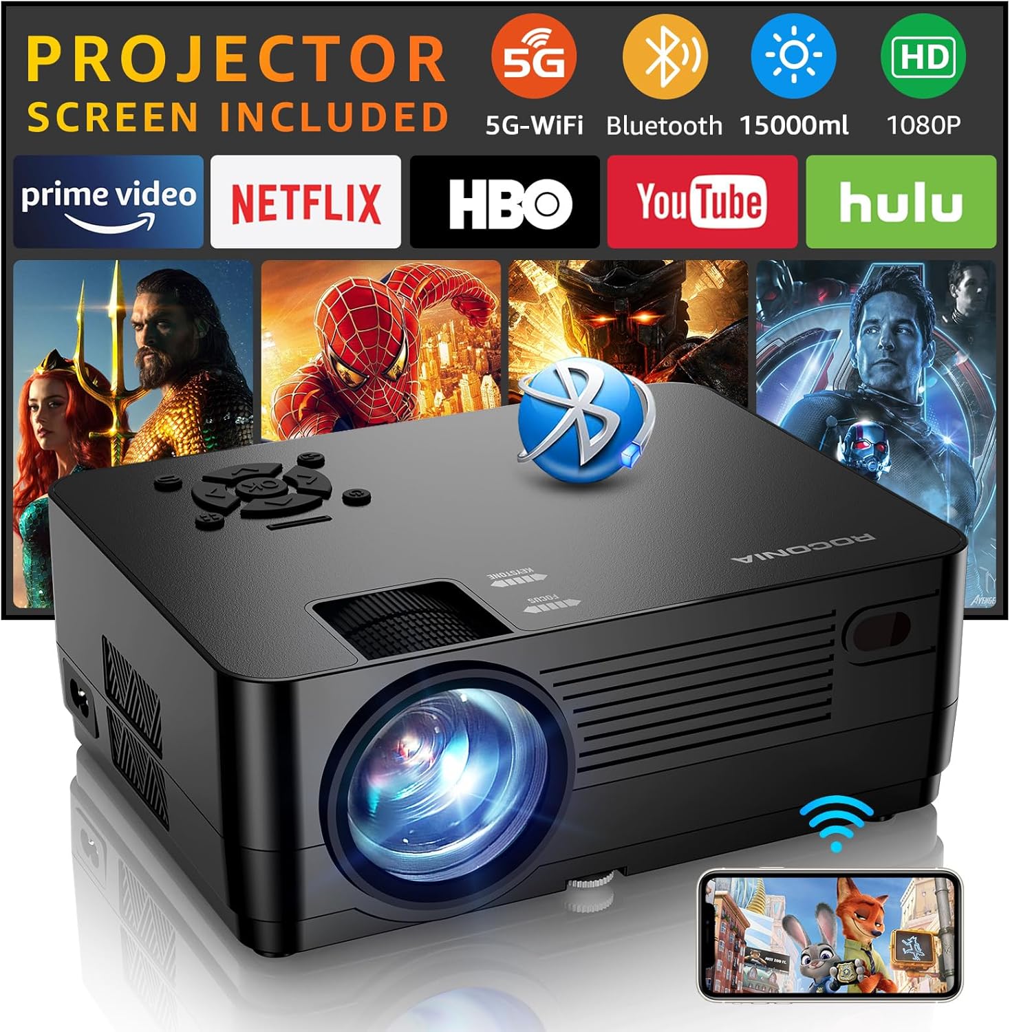 Projector with 5G WiFi
