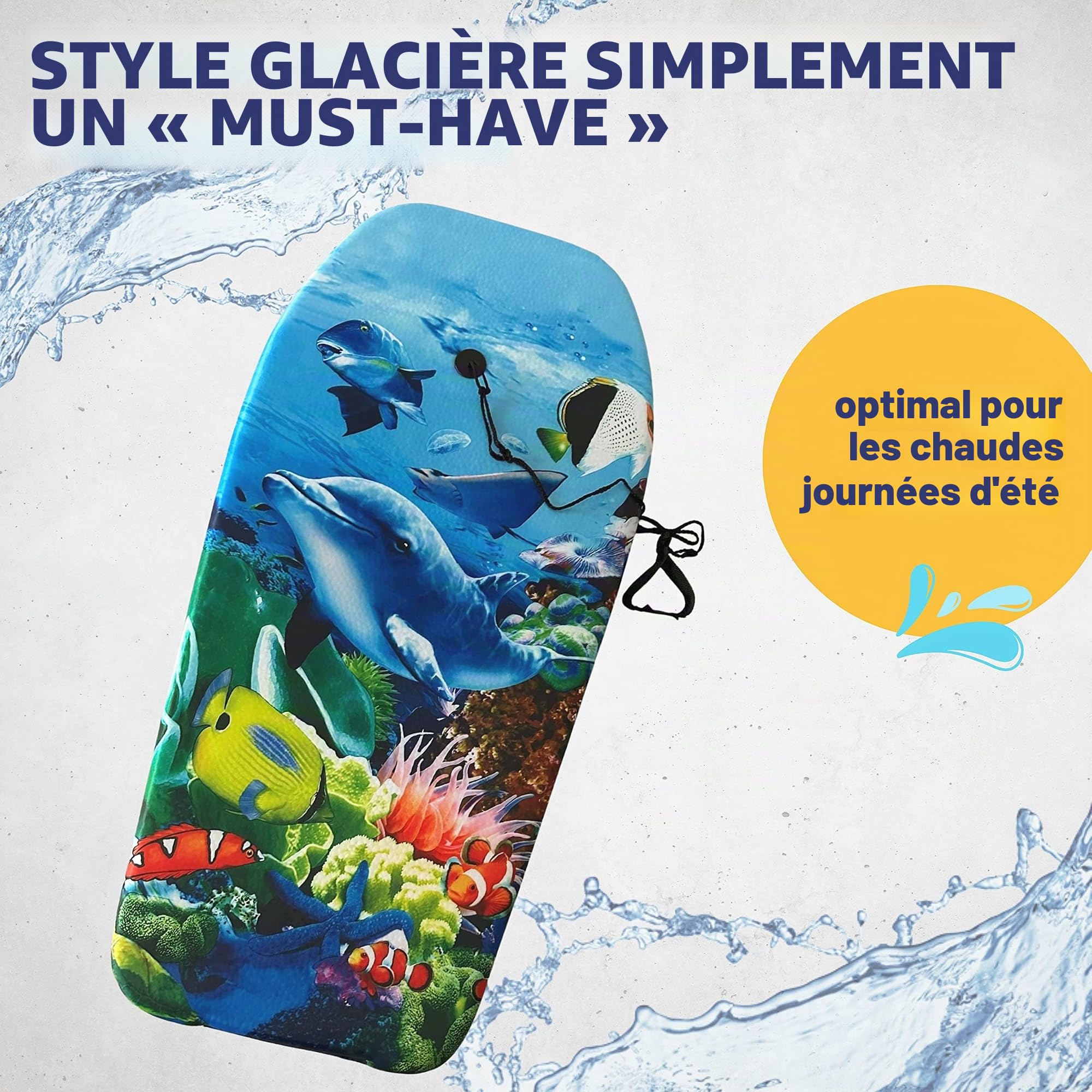 Best Sporting Bodyboard pour enfants en forme de requin ou tortue - Planche de surf pour enfants - 92 x 46 x 5 cm - Jusqu'à 75 kg - Planche de surf pour enfants - Bodyboard pour le surf