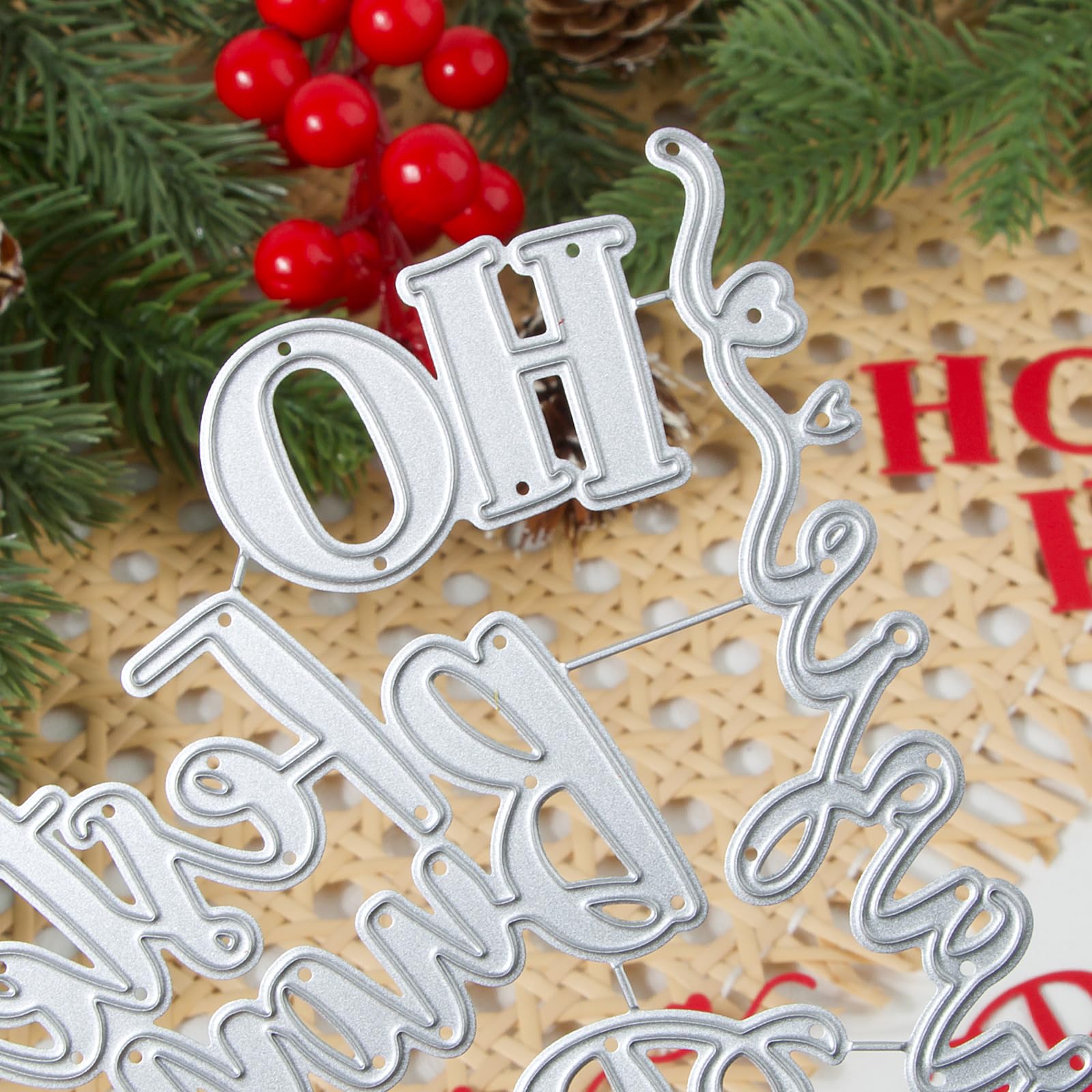 Die Matrice De Découpe 3 Phrases Joyeux Noël, Bonnes Fêtes, Meilleurs Vœux