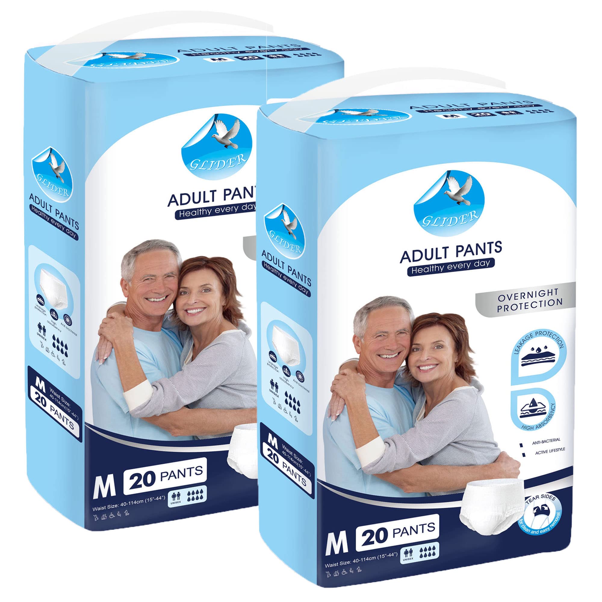 Glider Premium Pull Up Pants Adult Diapers 40 Pcs, Maximum Absorbency with Overnight Protection for Active Men and Women (61-115 cm | 24-45 Inches) (Medium, 40-Count) (B0BQRDJC2P) Amazon Price History, Amazon Price Tracker