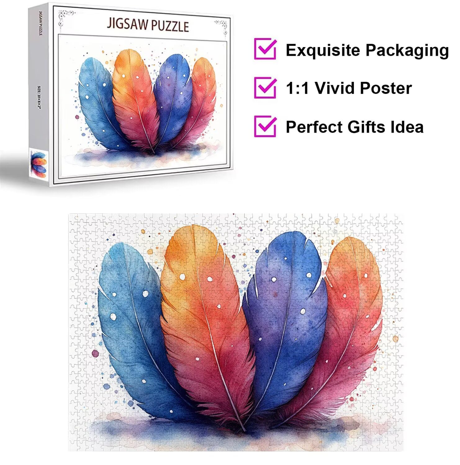 Puzzle 4000 sztuk 141 x 87 cm, puzzle dla dorosłych abstrakcyjne pióra, n