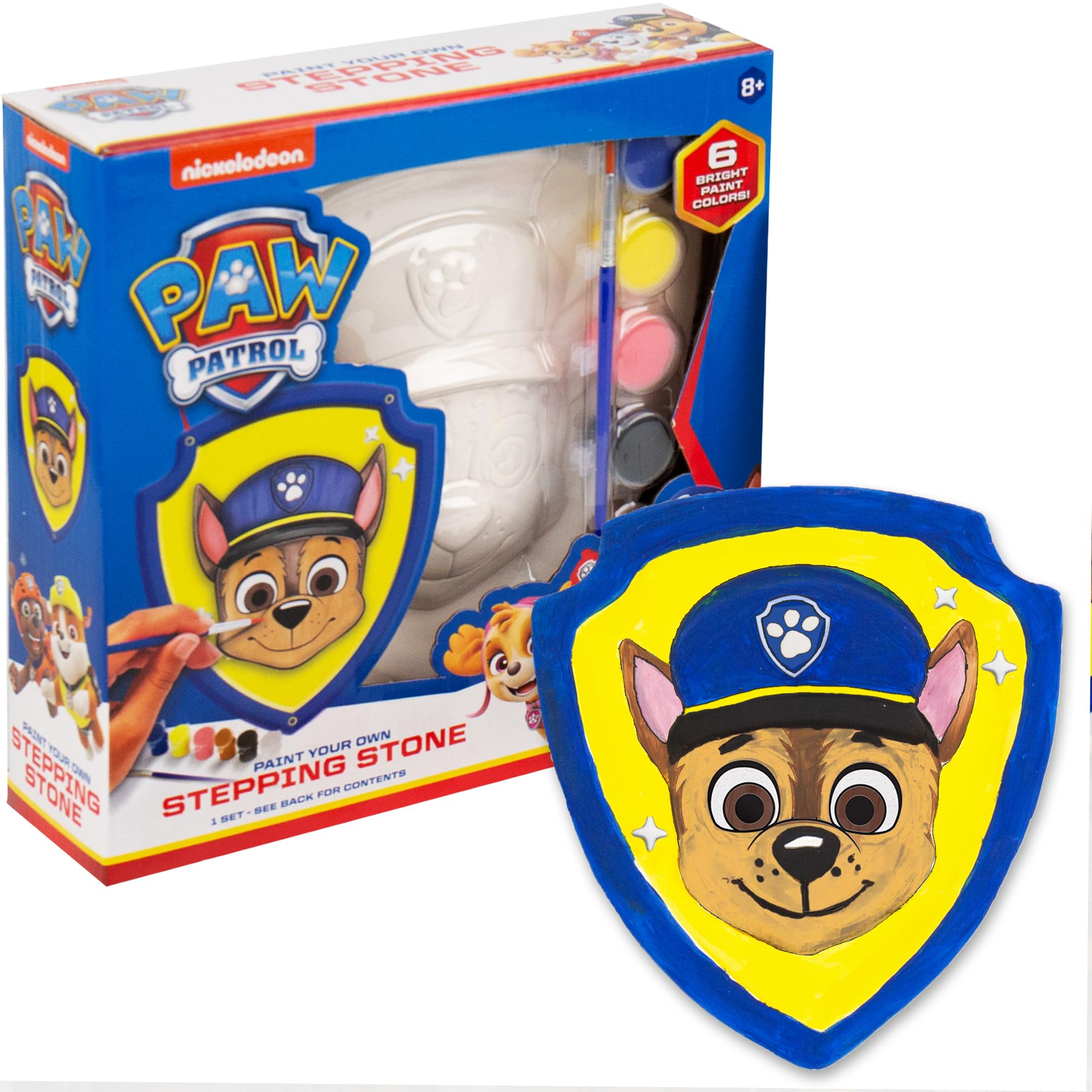 Horizon Group USA Paint Your Own Ceramic Stepping Stone Kit, Arts and Crafts for Kids, Toddlers, and Adults, Paw Patrol