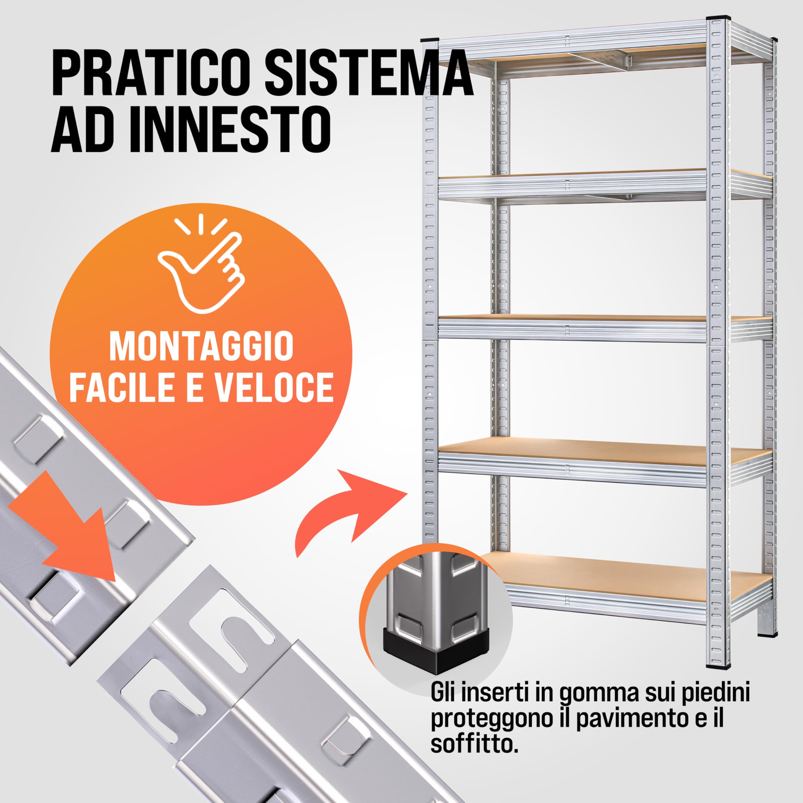 Monzana® 2x Scaffali in Metallo Garage 180x90x40cm Portata Totale 1750kg 10 Pannelli MDF Scaffalatura Metallo Scaffali Alta Portata Scaffale Cantina