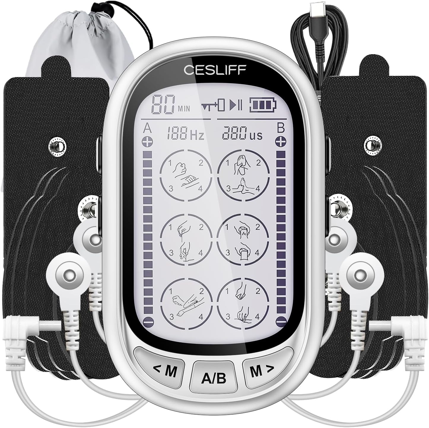 Dual Channel TENS EMS Unit Large Screen 24 Modes 36 Levels Intensity Muscle Stimulator, Rechargeable Electric Pulse Massager TENS Machine for Lower Back Neck Shoulder Pain Relief with 10 Pads Dual Channel TENS EMS Unit Large Screen 24 Modes 36 Levels Intensity Muscle Stimulator, Rechargeable Electric Pulse Massager TENS Machine for Lower Back Neck Shoulder Pain Relief with 10 Pads