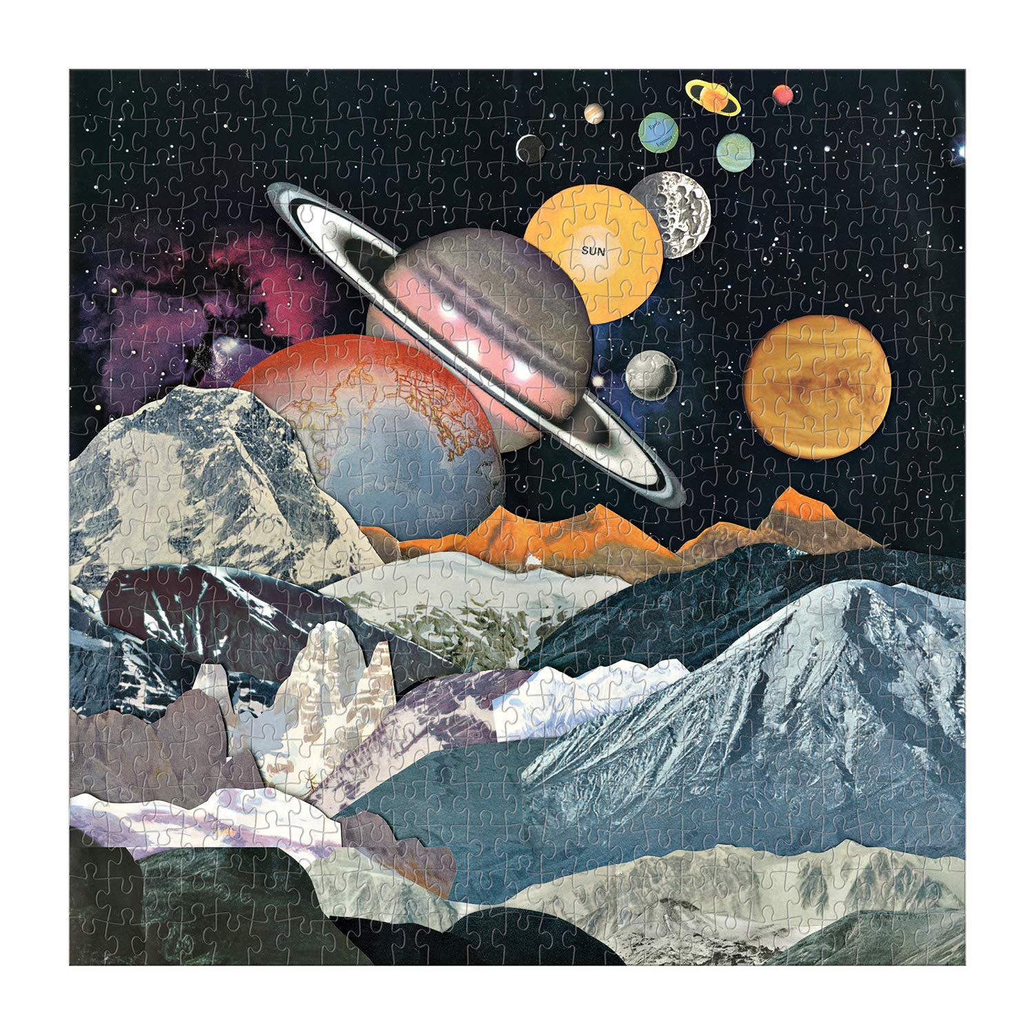 Out of This World 500 Piece Puzzle from Galison - Features a Galactic Collage of Space, 19" x 19", Challenging and Fun Family Puzzle, Unique Gift Idea - Image 2