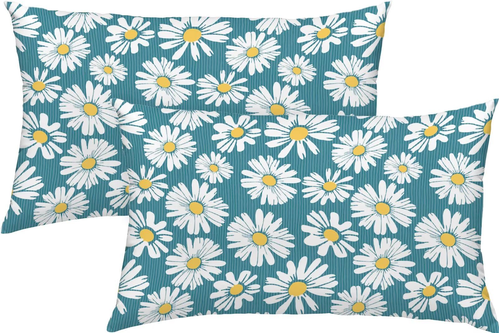 Poszewki na poduszki na sofę 60 x 80 cm zestaw 2 wiosenne poszewki na
