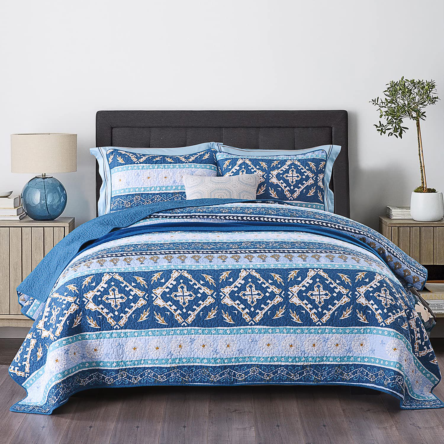 Vera Bradley Paisley Wave Rolling Hill Qlt St 3Piece Blue