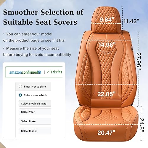 Miniatura 14 de Coverado - Fundas para asientos de auto, juego completo, funda blanca impermeable, fundas delanteras y traseras, funda de lujo, protector de Blanco