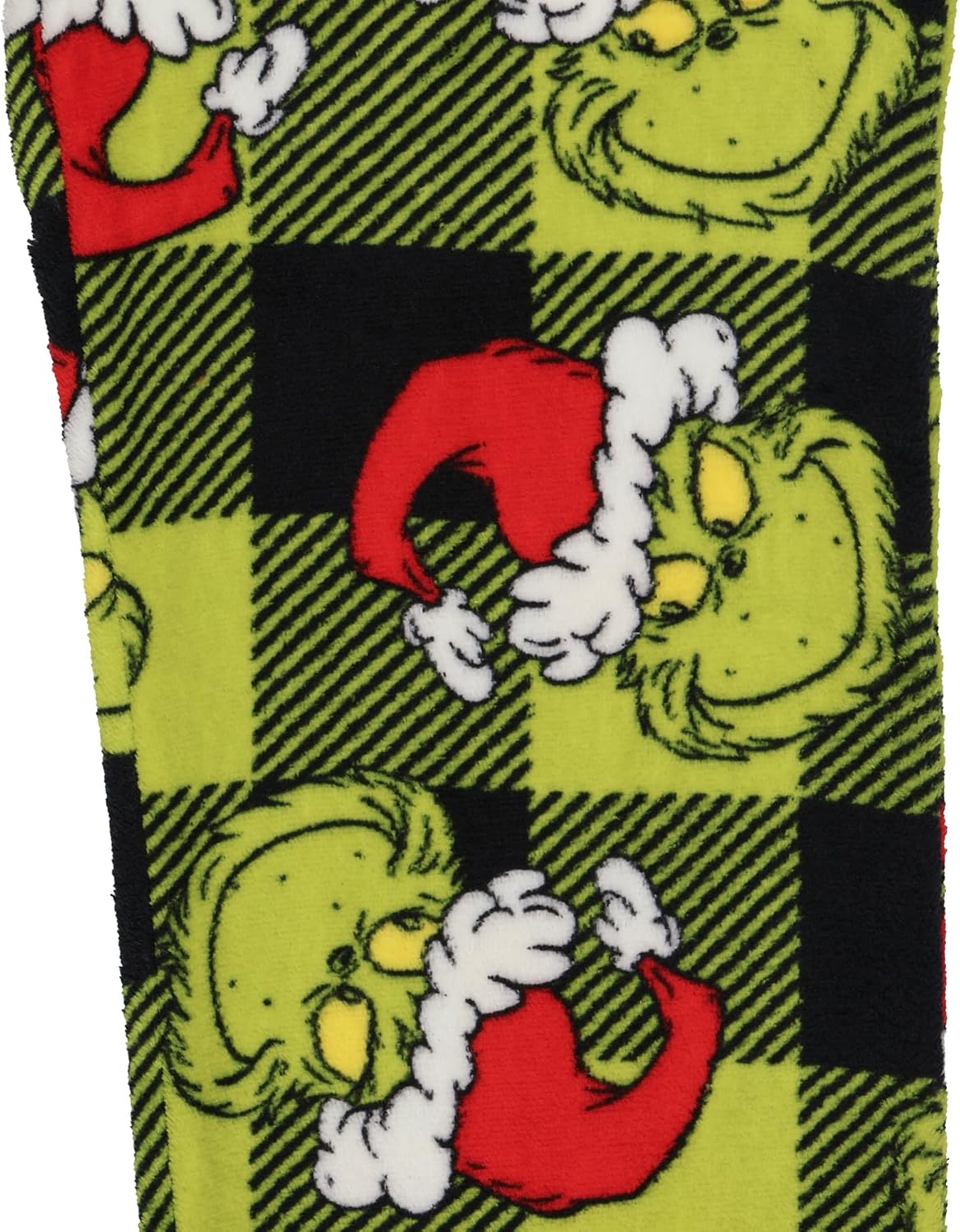 Dr. Seuss The Grinch Pajamas Kid's Santa Hat Buffalo Plaid Lounge Pants Pajama Bottoms - Image 2