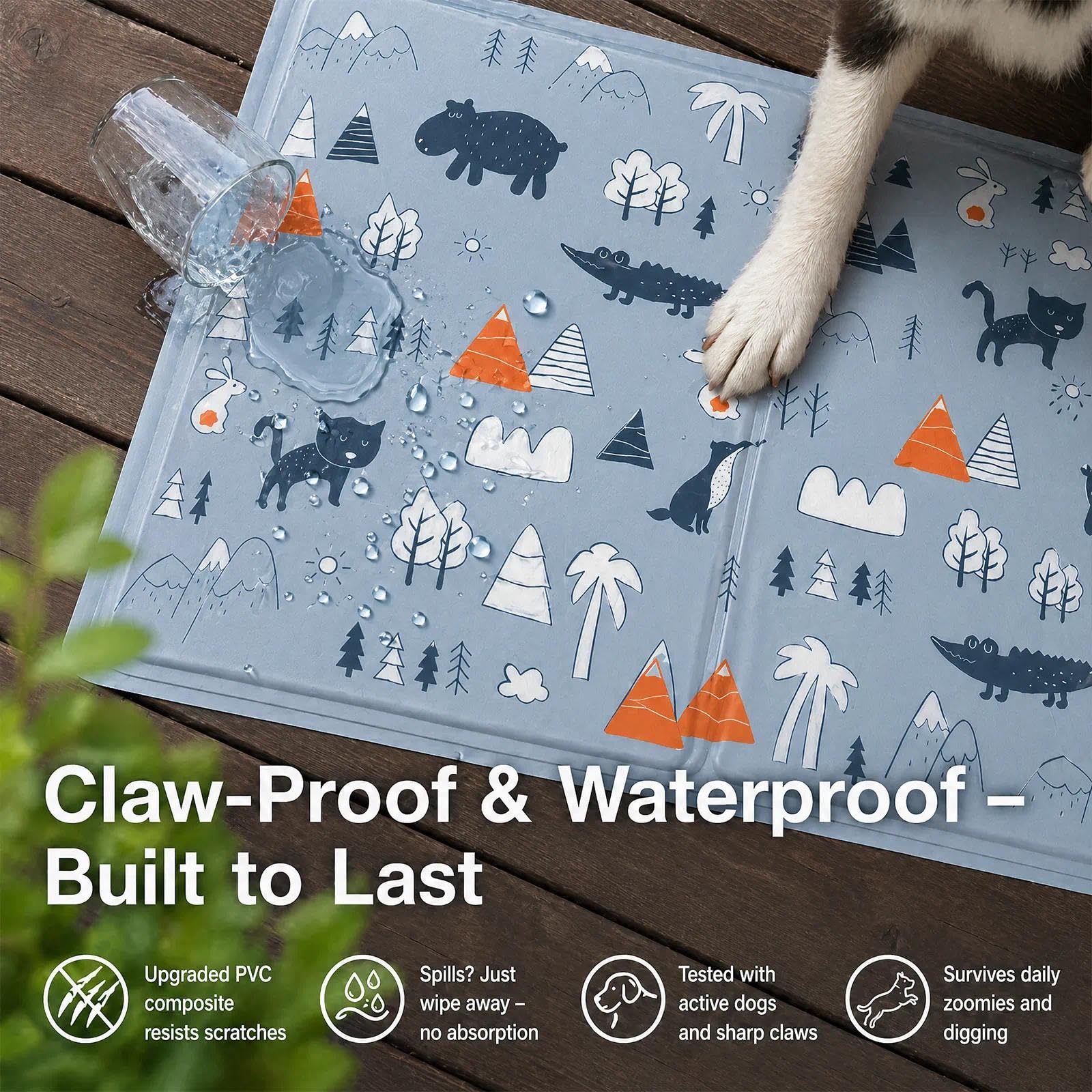 Alfombrilla Refrescante para Mascotas,Manta Refrigerante Perro,Cama Frio Animales Colchon Mascotas para Verano,Alfombrilla Refrescante Cojín de Gel Auto Refrigerante Impermeable-40x50cm/Gris