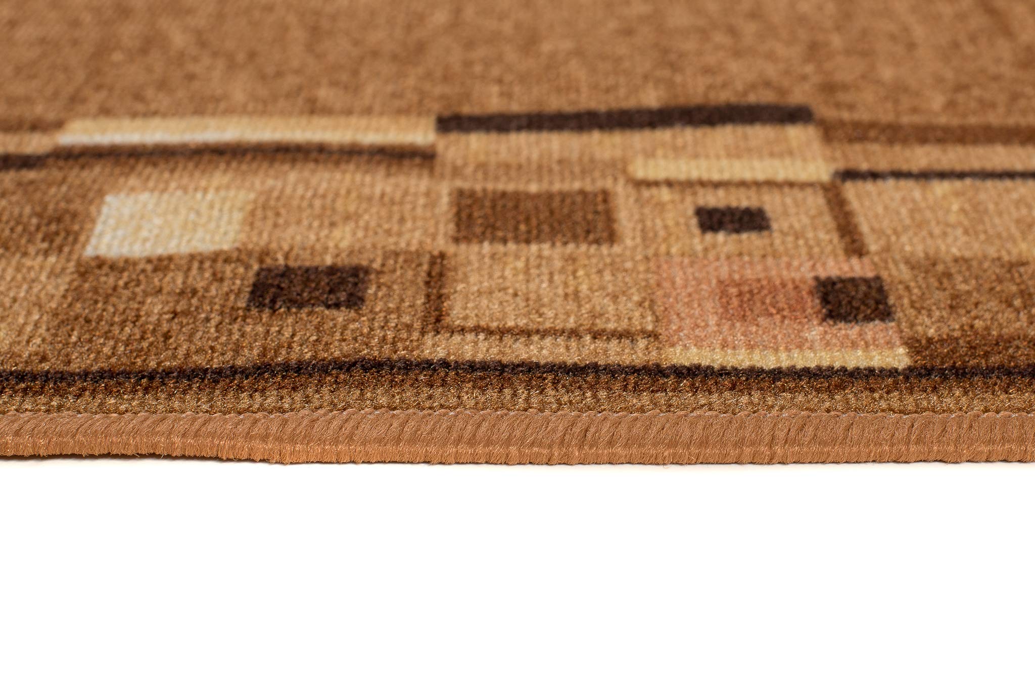 TAPISO Antidérapant Tapis Couloir Long Tapis au Mètre Tapis de Passage Poils Ras Tapis Entrée Cuisine Évier Chambre Escaliers Classique Rouge Beige Ornamental Bordé 100 x 1000 cm