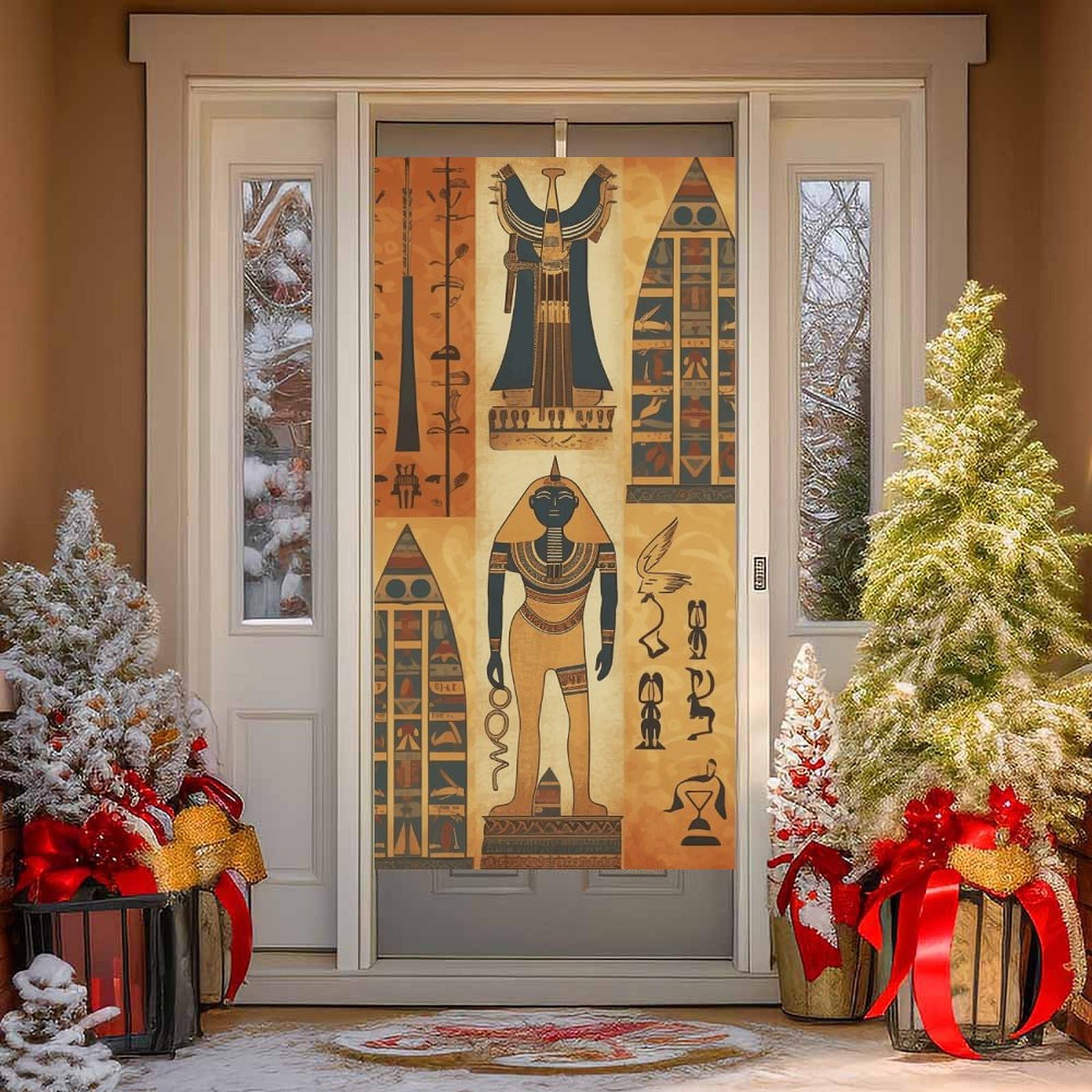NTVOWPZO Ancient Egypt Tribe Series Door Curtains for Doorway Privacy Dividers Door Banner Blackout Curtains Fabric Door Window Curtain for Home Bedroom Kitchen Decor 35.4x70.9 in Decorative Banner