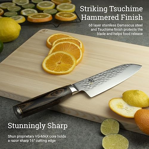 Miniatura 4 de Shun Cuchillo Santoku Premier de 7 pulgadas afilado a mano hecho a mano en Japón ligero ágil y fácil de maniobrar 7 pulgadas plateado