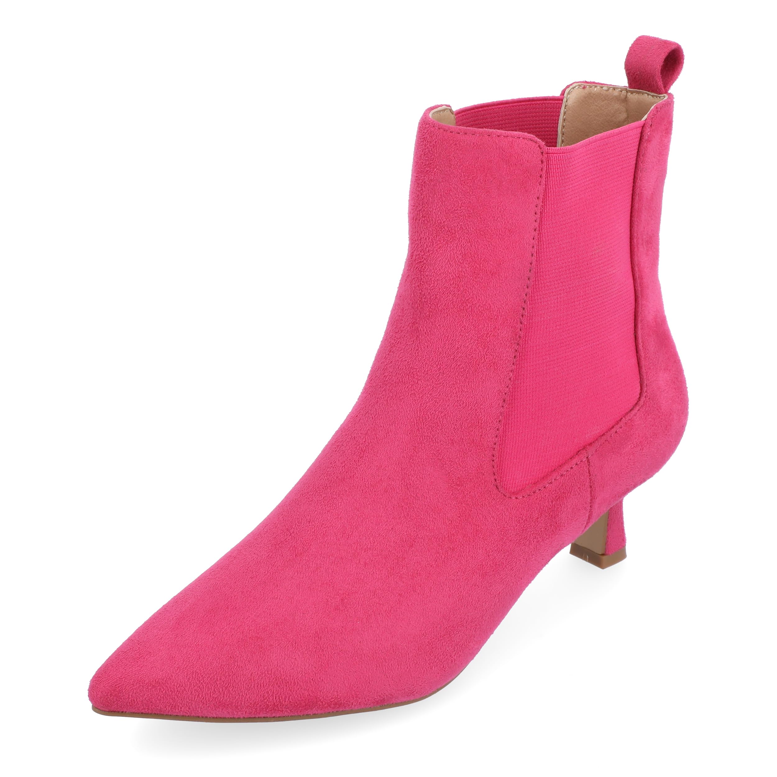 journee collectionWomens Tenlee Tru Comfort Foam Wide Width Pull On Chelsea Kitten Heel Bootie Fuchsia 7 Wide WOMENS US