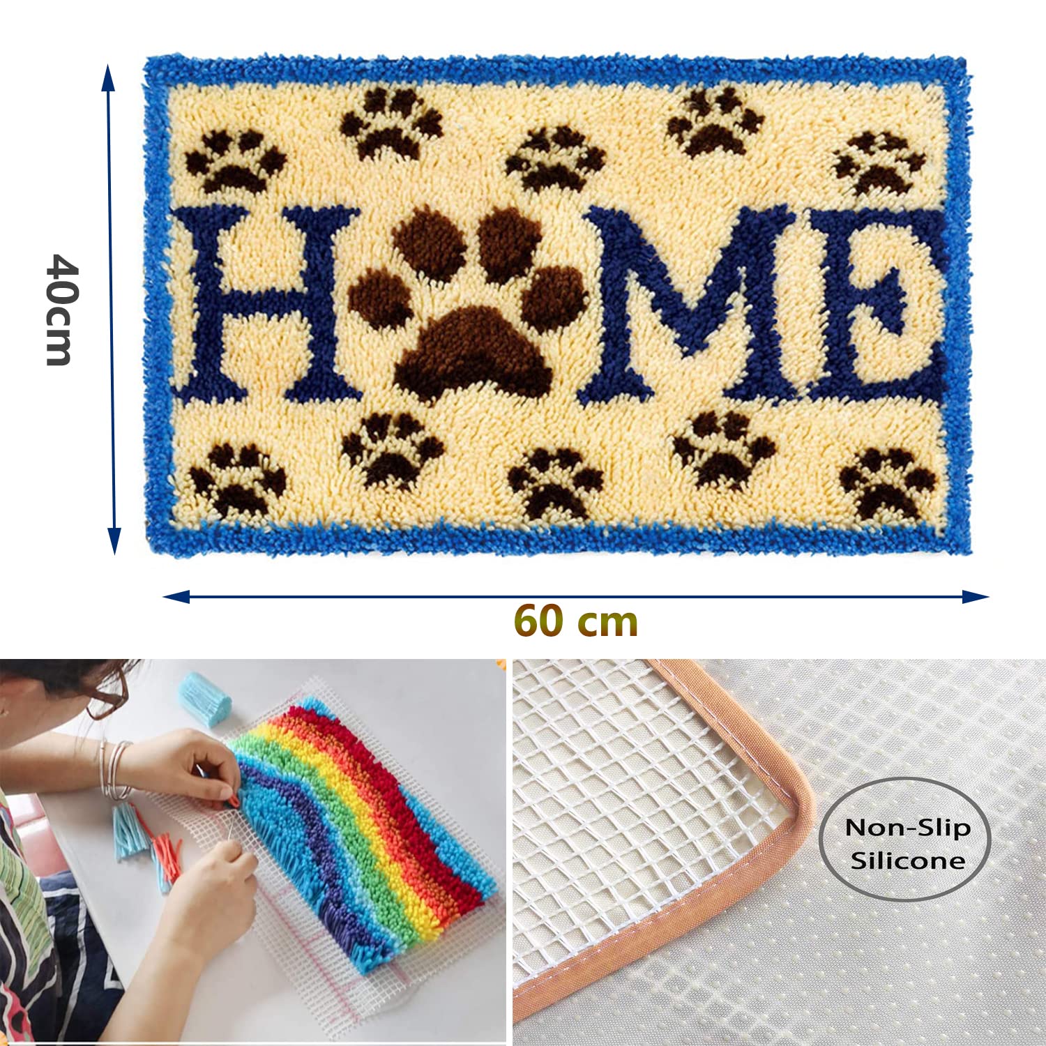 N.LANSHAN DIY Knüpfteppich Faultier - Häkelset Für Anfänger 52x38cm