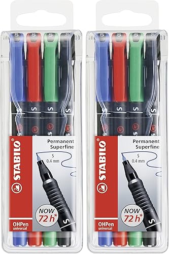 Miniatura 8 de STABILO OHP Pen OHP Pen Permanente - Superfine - Cartera de 4 - Varios colores