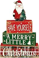 Vista 14 de 4 piezas de madera de señal de mesa de Navidad Natividad señal de madera Noche Santa señal decorativa señal de mesa de Navidad bandeja escalonada