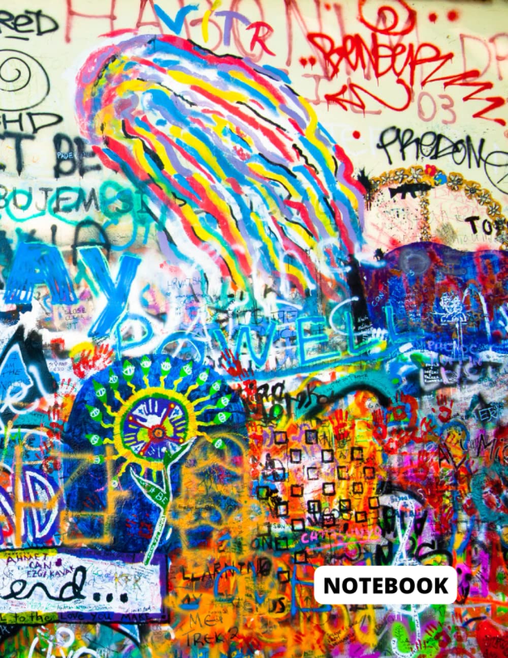 GRAFFITI NOTEBOOK: Graffiti notebook cover, large 8.5x11 inches, 300 pages
