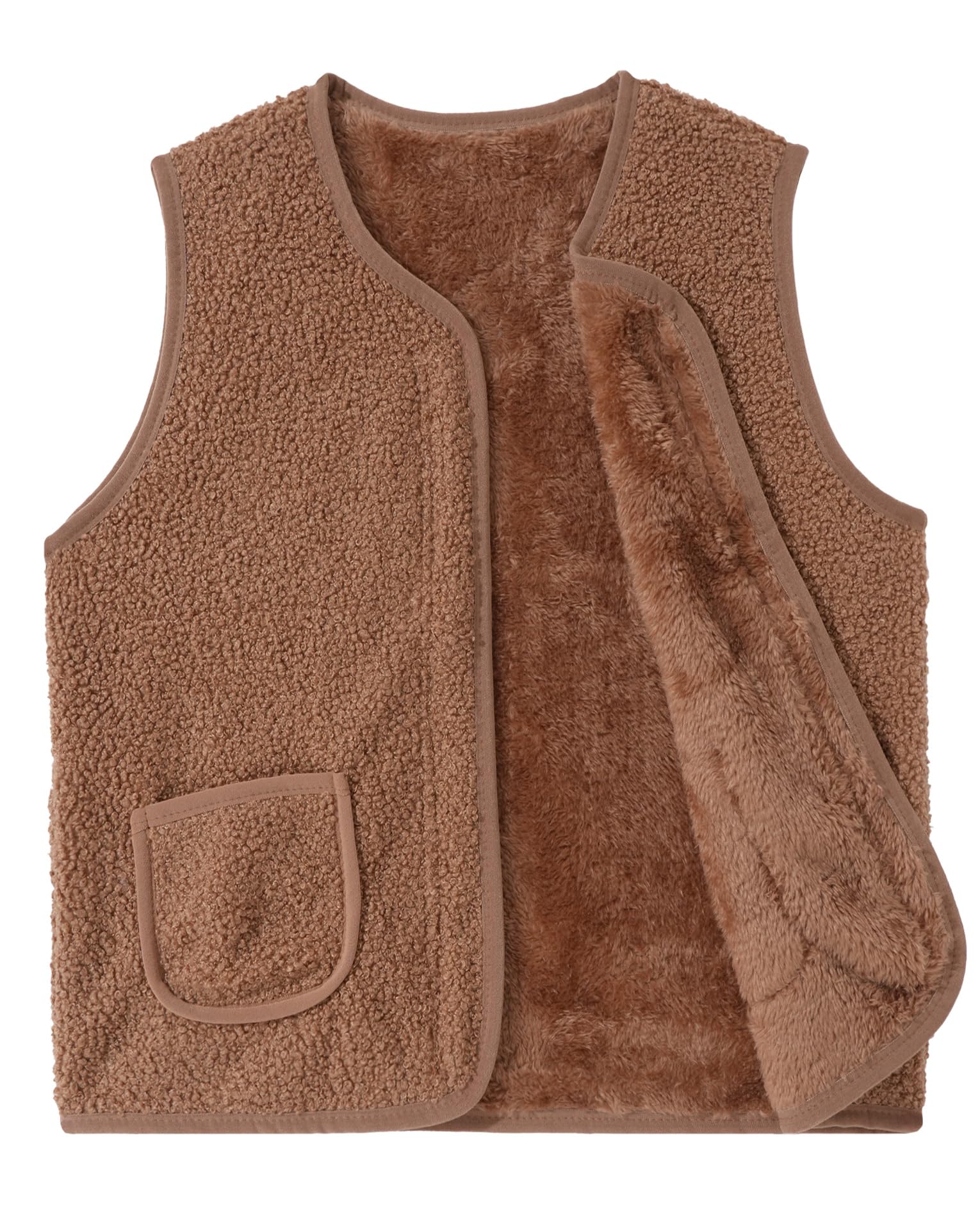 Happy Cherry Bambini Gilet in Pile Senza Maniche Giacca Autunno Invernale Ragazzi Ragazze Capispalla Panciotto Caldo Leggero con Cerniera e Tasche