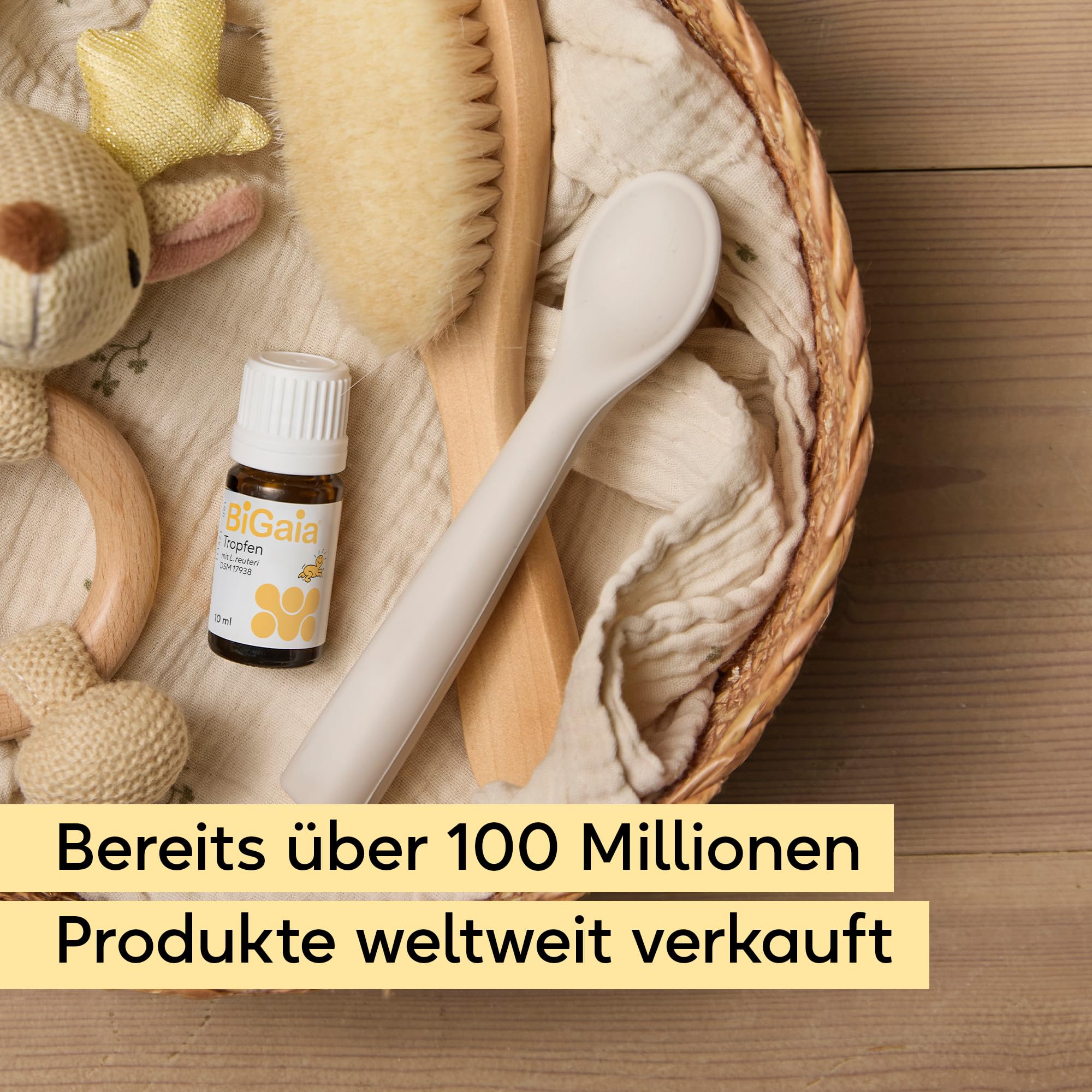 BiGaia Tropfen 10 ml | Nahrungsergänzungsmittel für Babys und Kleinkinder | Mit patentierten Milchsäurebakterien Lactobacillus reuteri/L. reuteri | Wissenschaftlich getestet