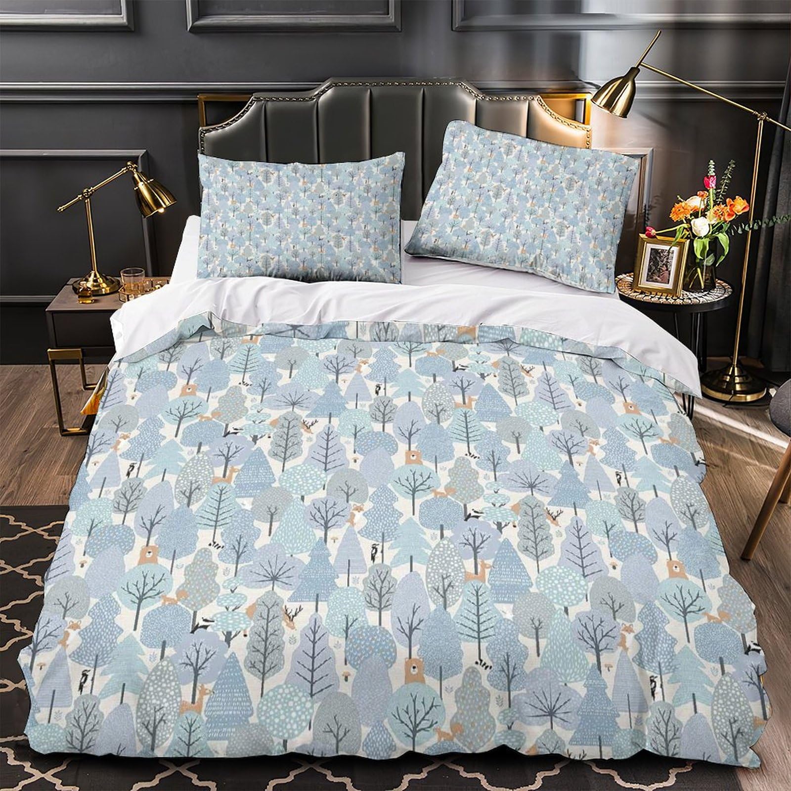 MXRMXR Tree Bedding Set Duvet Cover Set for 3D Printed 3 Pieces Soft Breathable Comforter Cover Quilt Cover with Pillowcases for Childrens And Adults Single（140x200cm）