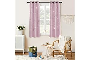 Starry Velvet Pink Curtains for Girls' Bedrooms