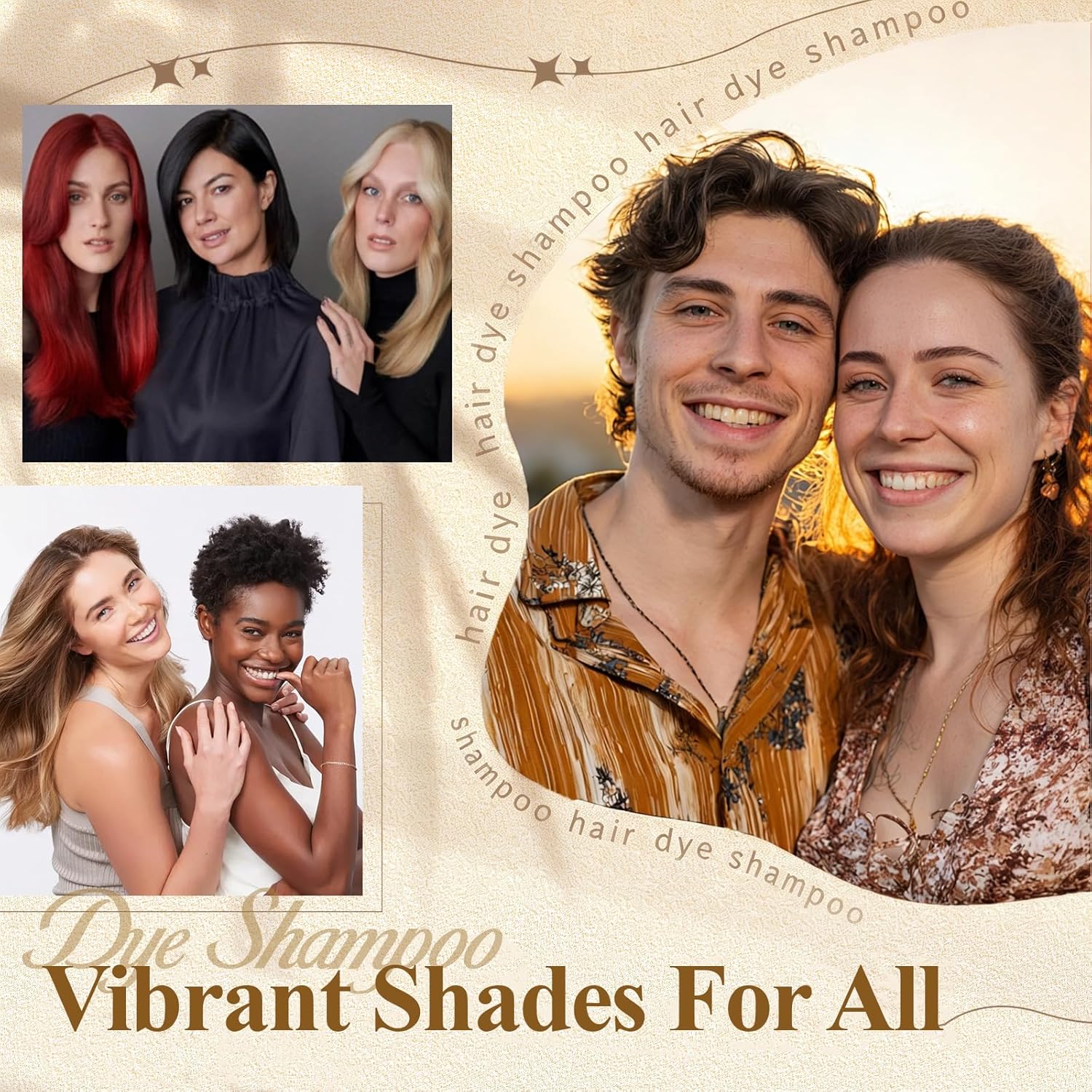 Blonde Brown Hair Dye Shampoo 3 in 1, Instant Hair Color Shampoo for Women Men, Natural Color Shampoo Hair Dye, Grey Hair Coverage in Minutes, Herbal Formula (17.6 FL OZ)