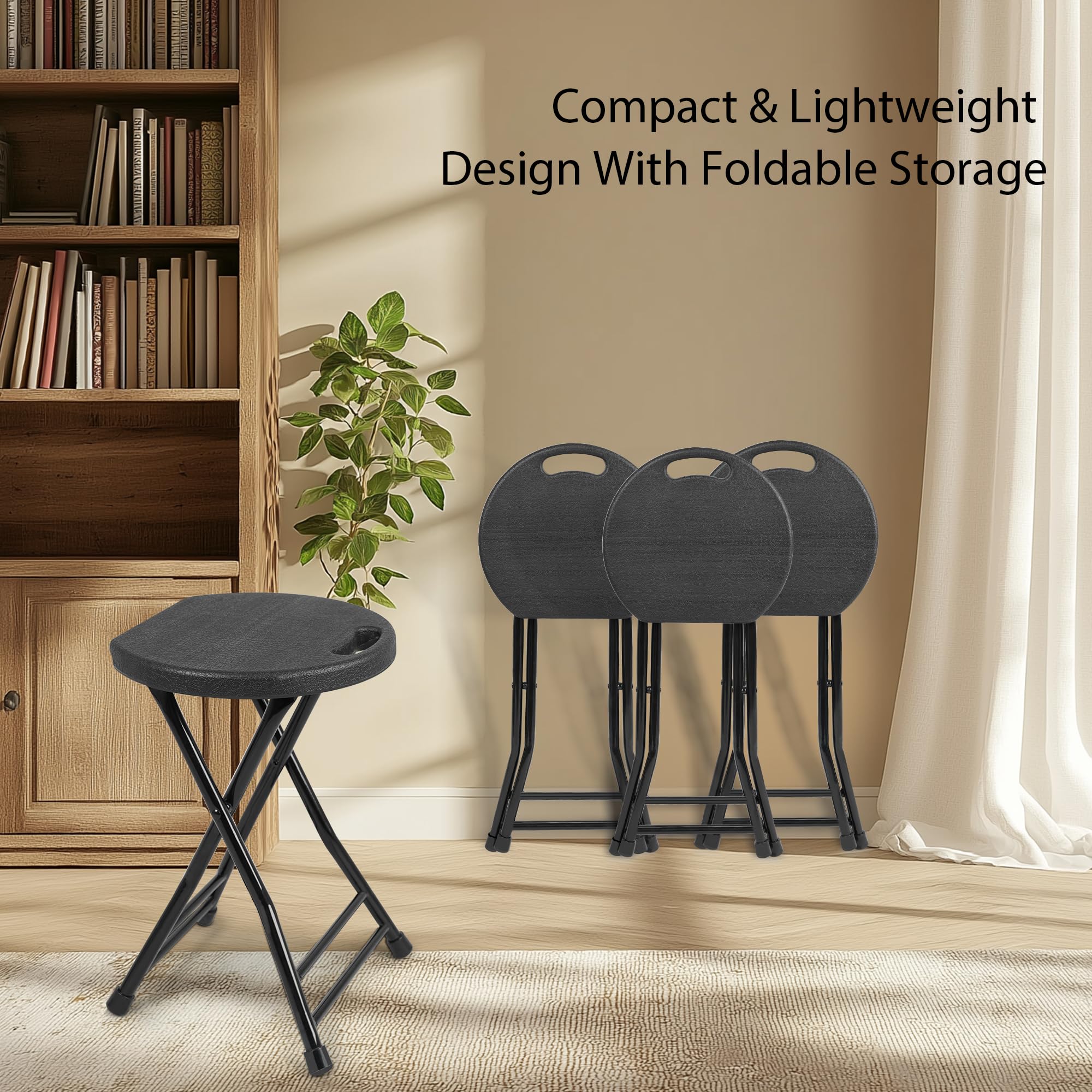 COOZMENT Folding Stool with Handle, Folding Chair,Folding Bar