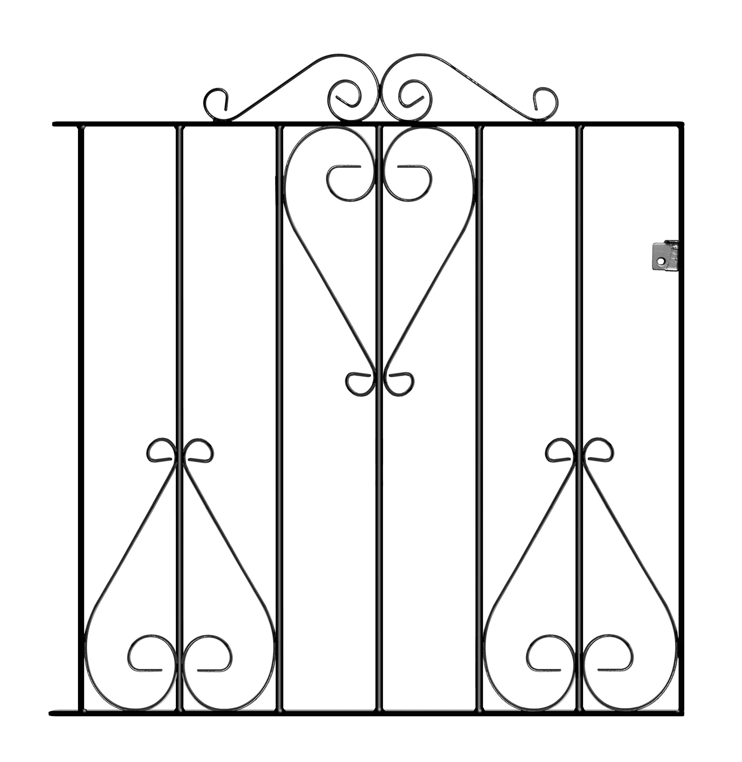 Classic Metal Scroll Garden Gates 914mm High galvanised Wrought Iron Style pedestian Swing gate (914mm Gap x 914mm High CSZP3)