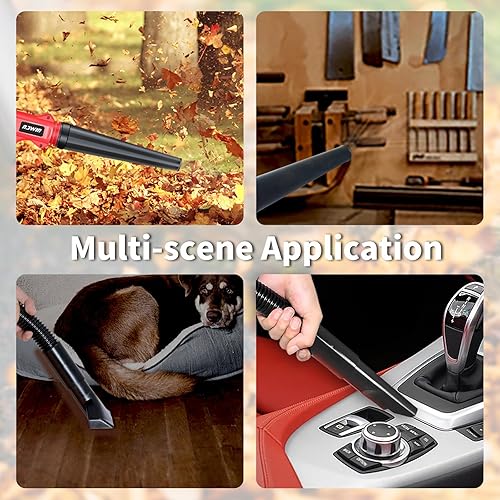 Miniatura 6 de Soplador de hojas con batería y cargador, mini soplador ligero de mano de 20 V para césped, soplador eléctrico de hojas de 280 CFM, soplador de