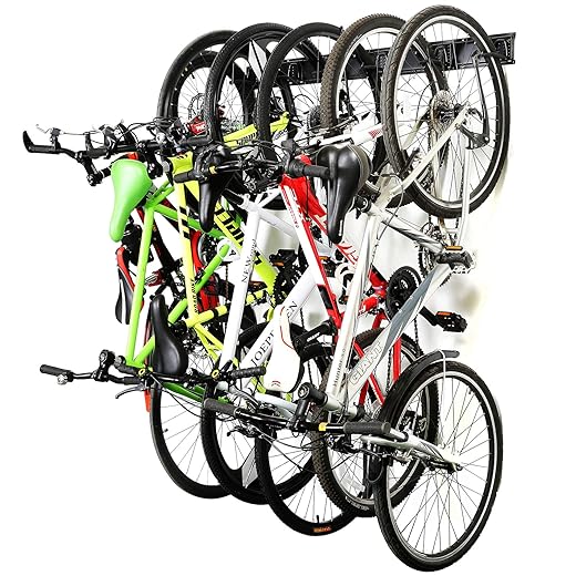 Ultrawall Stainless Steel Bike Storage Rack,6 Bike Storage Hanger Wall Mount for Home & Garage Holds Up to 300lbs, Black