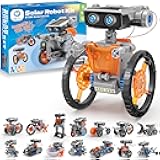 Sillbird Solar Robot Building Kit Christmas STEM Gift for Boys Aged 8-13, 15-in-1 DIY Science Educational Robotic Toy for Kids Teens Birthday, Powered by The Sun or Battery with 212 Pieces