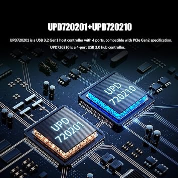 GLOTREND U3057 7-Port PCIe USB Expansion Card, 7 USB-A Ports (USB 3.2 Gen 1), Compatible with Windows Linux (Not for Mac OS)