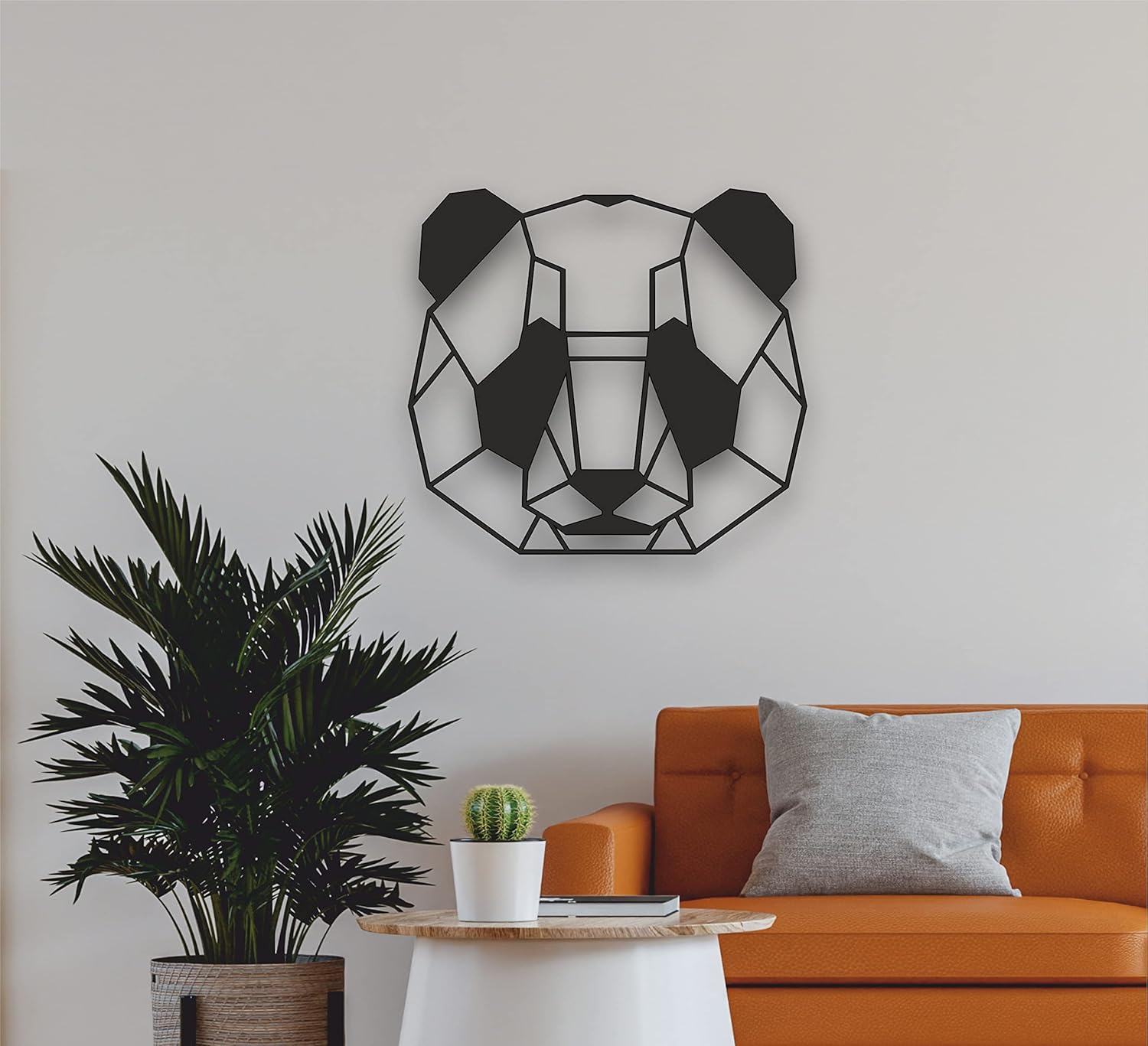 Metal Wall Art - Panda - 3D Wall Silhouette Metal Wall Decor Home Office Decoration Bedroom Living Room Decor Sculpture (24" W x 23" H / 61x58cm)