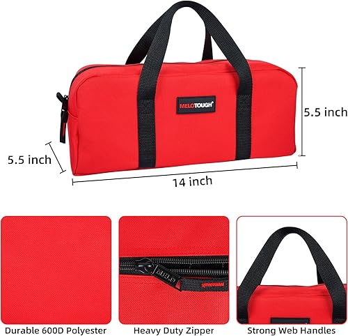 Miniatura 2 de MELOTOUGH Bolsa de Herramientas Resistente con Timón de Lona Pequeña con Kit Combinado de Cremallera - Incluye 2 Bolsas Organizadoras de