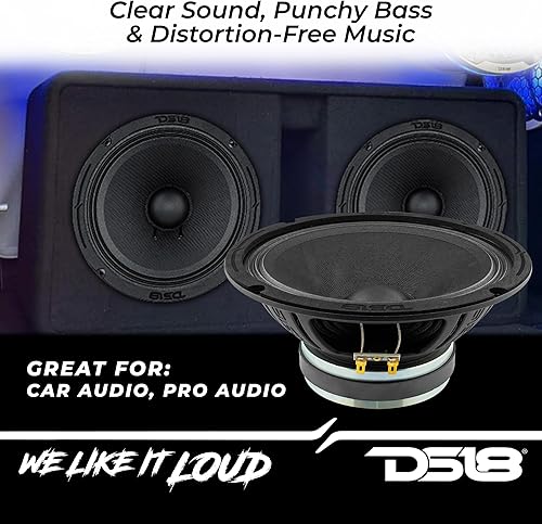 Miniatura 3 de DS18 8PRO300MB-8 PRO Altavoz de bajos medios de 8 pulgadas 300 vatios de potencia máxima 150 vatios RMS 8-Ohm - Potente altavoz de bajos medios para