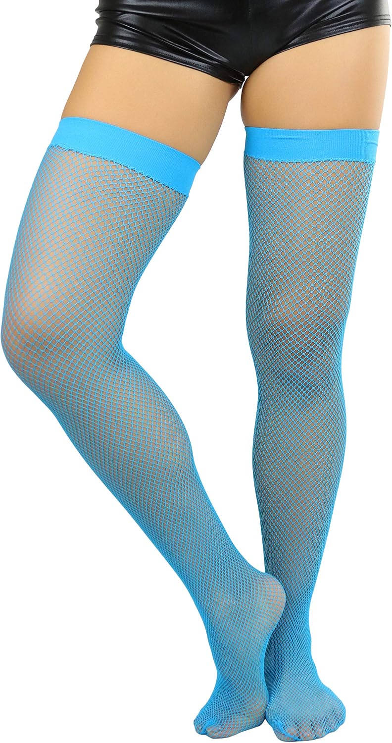 ToBeInStyle Women’s Fine Classic Fishnet Thigh High Stretch Nylon Novelty Stockings
