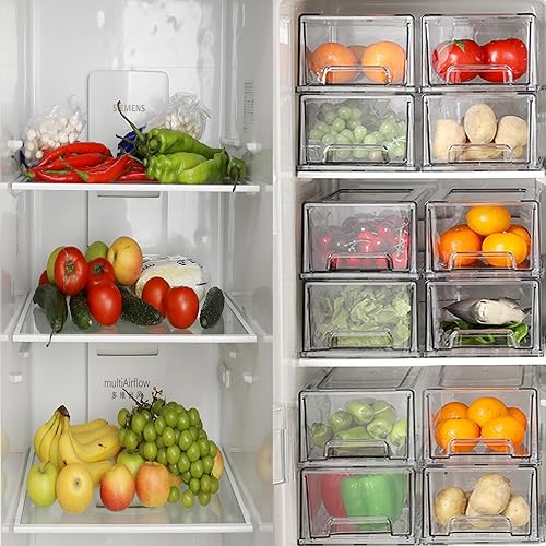 Miniatura 4 de SIMPEXPE Cajón de almacenamiento apilable, organizador de plástico extraíble para refrigerador, despensa, organización, cocina, baño, armario,