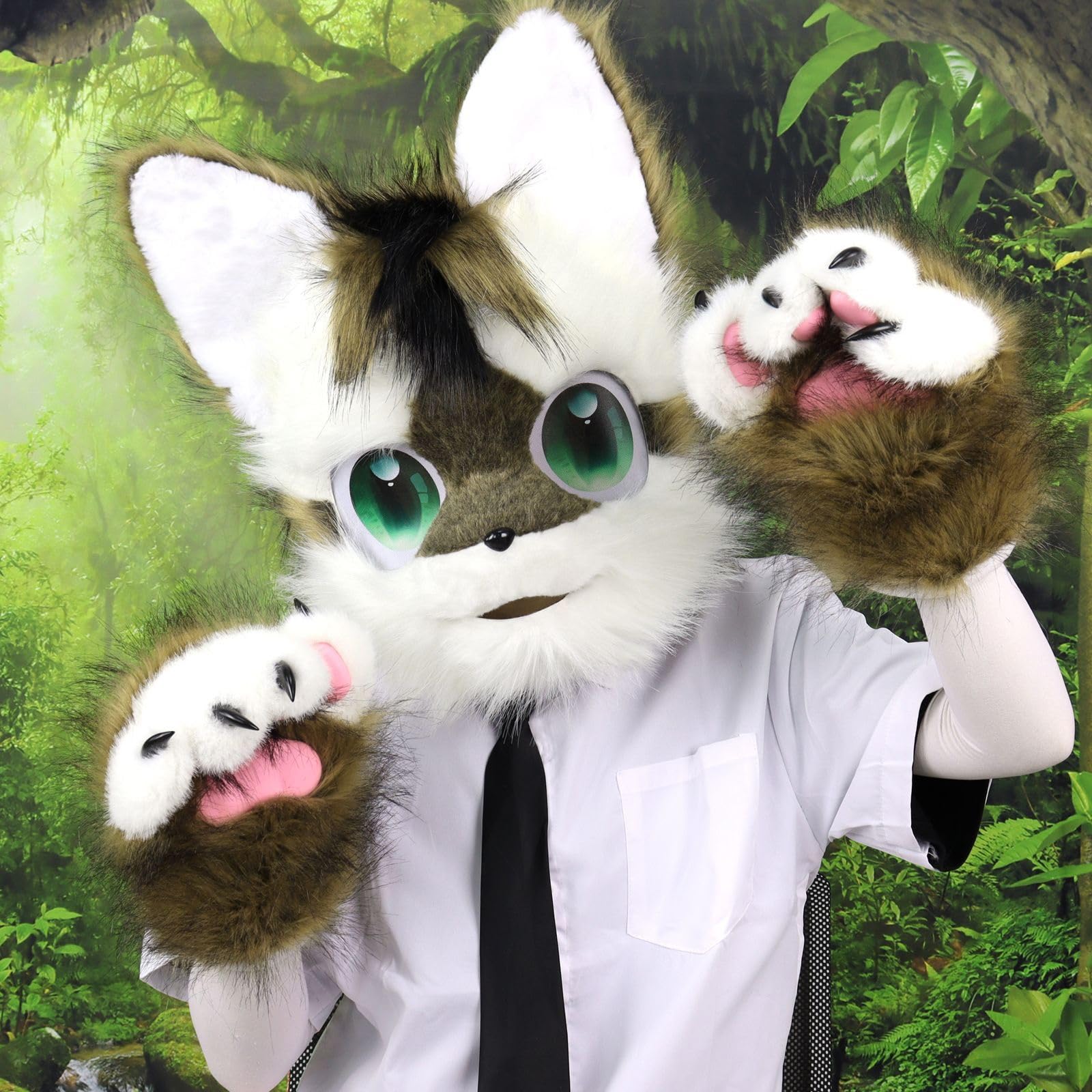 Fursuit Furry Headband Zwierzę Kot Pies Sztuczny Plusz Pełna Głowa Uroczy Komiks Con Nosi Maskę Cosplay Halloween Party Karnawał(A)